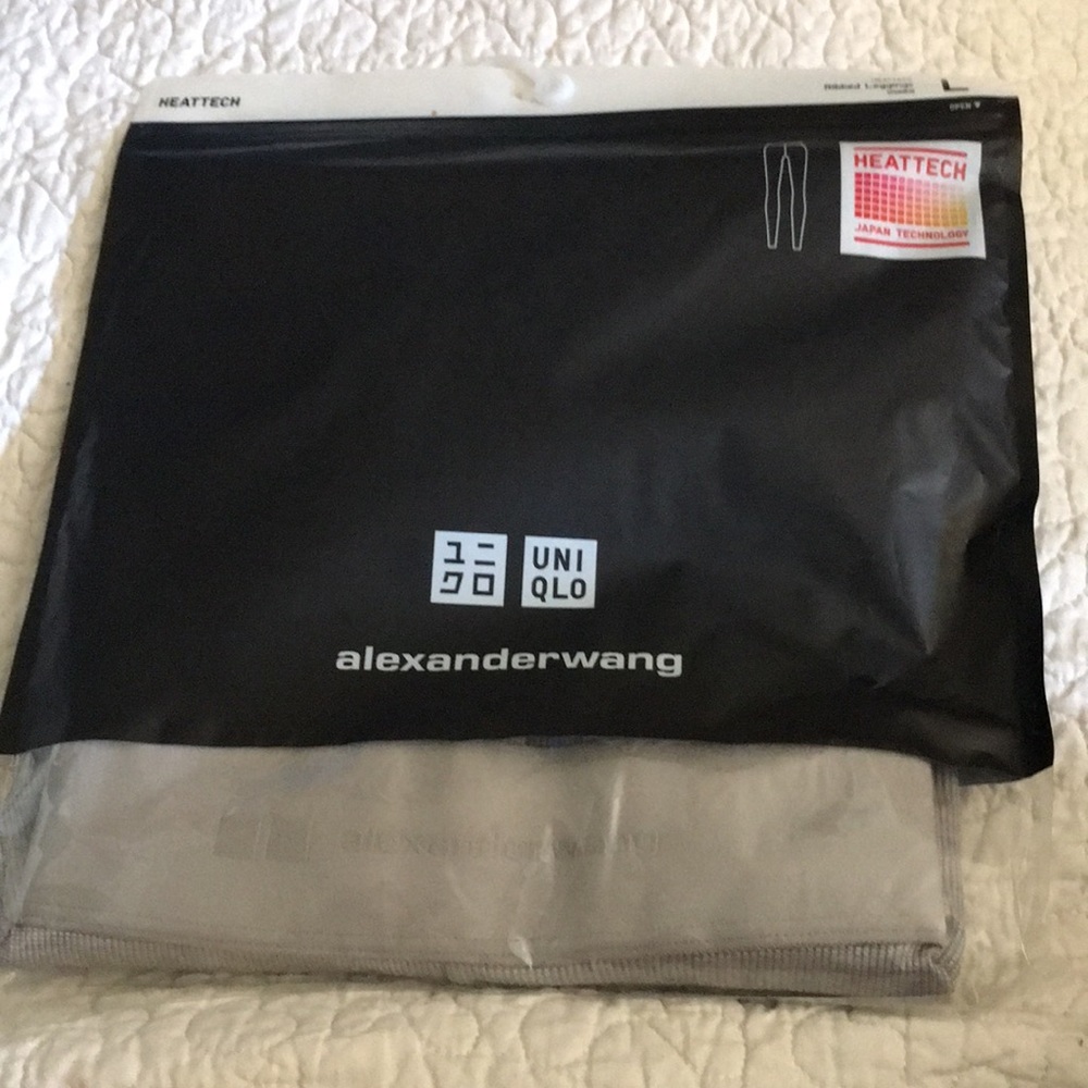 Alexander Wang for Uniqlo grey ribbed leggings LG